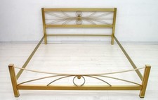 Letto matrimoniale in ottone satinato Luciano Frigerio, stile Mid-Century, 1970