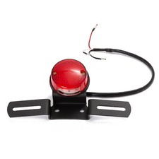 Fanale Faro Rosso Posteriore Moto Scooter Led Portatarga Universale Nero 12V