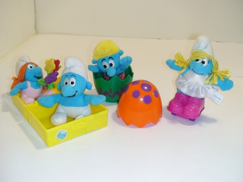 Peluche puffi valigia uovo - puffi, valigia-uovo