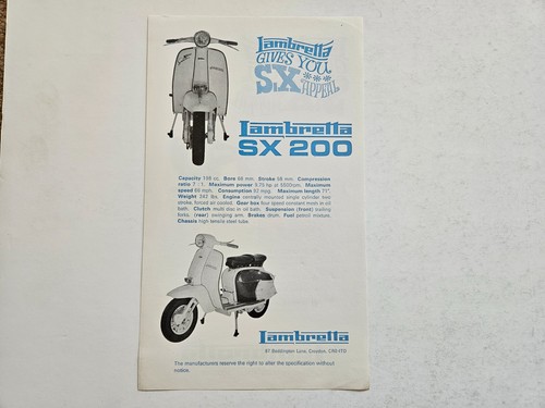 Lambretta 200 depliant - lambretta,