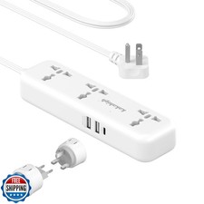 Kit Adattatore Spina da Viaggio Europea con Porte USB, Cavo Prolunga Universale 5 F