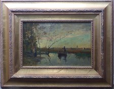 Dipinto olio su tavola Beppe