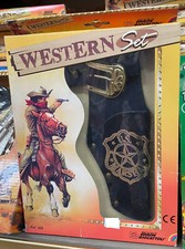 WESTERN SET CINTURONE e FONDINA cow boy EDISON GIOCATTOLI vecchio west COW BOY