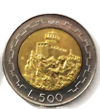 SAN MARINO 1988 MONETA PRE EURO 500 LIRE  BIMETALLICA  FORTEZZA SPLENDIDA