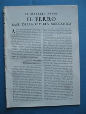 1937 MATERIE PRIME il ferro