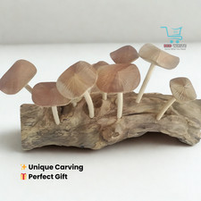 Scultura fungo in legno -
