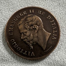 1862 Italy 5 Centesimi Coin