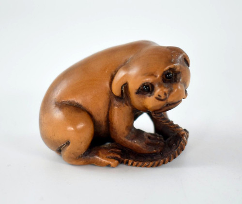 Figura cane foo - netsuke, in