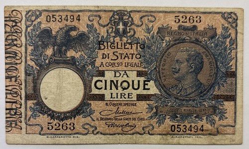 Italia lire 1904 23f - 5, p-23f(2)