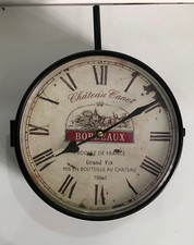 Orologio antico stazione ferroviaria a doppia faccia Château Canet Bordeau 28 cm