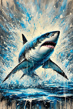 Grande poster squalo bianco