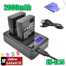 2X EN-EL14 EN-EL14a Akku + LCD