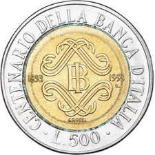 Italy Coin 500 Lire Bank of