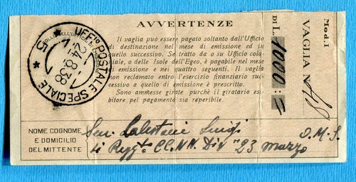 1938 ufficio postale speciale - ufficio,