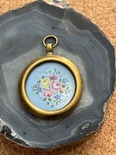 Quadretto Vintage Miniatura Fiori Dipinto A Olio