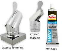 FUMAIOLO GIREVOLE COMIGNOLO PER CANNA FUMARIA ATTACCO TONDO E QUADRO ZINCATO