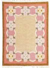 Tappeto in lana 5x7 rosa fatto