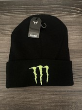 FODERATO IN PELLICCIA! RICAMATO! Cappello berretto invernale sportivo Monster Energy Drink