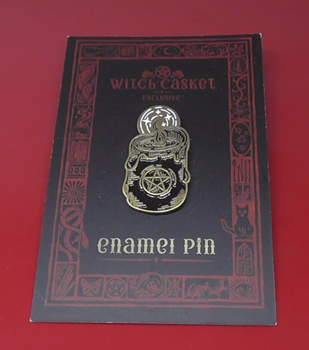 Small witch casket enamel - casket,