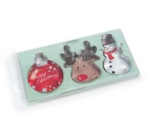 Set 3 Stampi Formine Biscotti Natale - Renna - Omino di Neve - Pallina Natalizia
