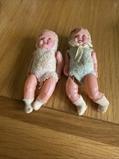 2 bambole vintage in miniatura