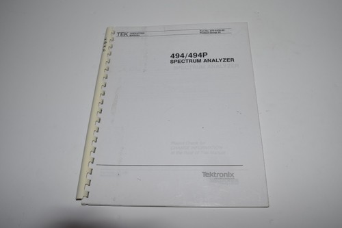 Tektronix 494 494p manuale - 494/494p,