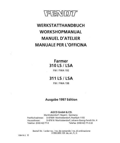 Manuale officina fendt - fendt, farmer