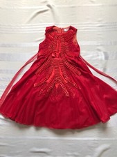 Abito lungo LESY BY LISETTA CORSI LUXURY rosso tulle ricamato per bambina 10 anni