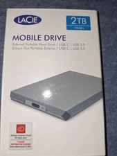 LaCie Mobile Drive 2TB USB-C disco rigido esterno portatile, nuovo scatola aperta