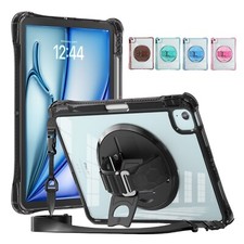 Custodia supporto cinturino mano silicone antiurto acrilico per iPad Air 11" M2 M3