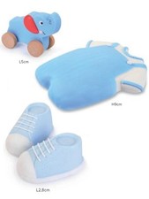 SET DECORAZIONI IN ZUCCHERO BIMBO ABITO SCARPINE ED ELEFANTINO 3 PZ