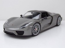 Porsche 918 Spyder Hardtop Weissach 2012 grigio nero modellino auto 1:18 Welly