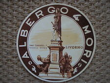 HOTEL ALBERGO 4 MORI LIVORNO ETICHETTA VALIGIA LUGGAGE LABEL ORIGINALE VINTAGE