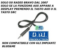 Cavo cavetto ingresso MP3 AUX IN iPod iPhone Samsung FIAT BRAVO VISTEON dal 2007