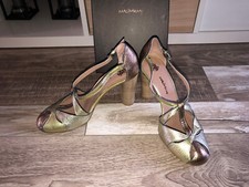 sandales à talons cuir or