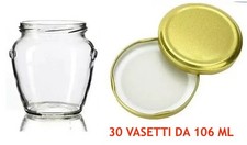 30 Barattoli in Vetro Orcio per Marmellate 106 ml Vasetti Bomboniere Tappo Oro