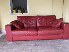 2 Divani In Pelle Rossa