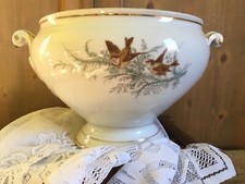 1890 William Guerin & C. Limoges Zuppiera Porcellana Passerotto