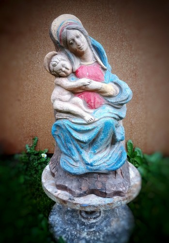 Terracotta madonna con - terracotta,