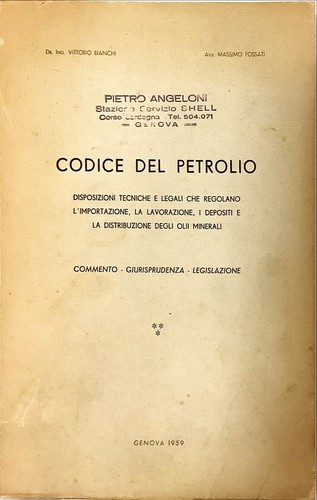 Codice del petrolio - del, vittorio