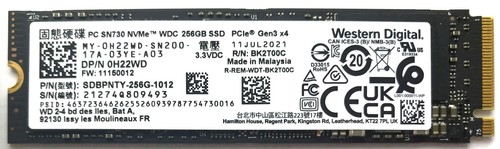 Western digital 256gb 2280 - 256gb, m.2