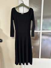 Abito lungo misto seta L spalle scoperte manica lunga e plissettato, nero Prezzo consigliato: £ 225