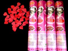 4 Tubi SPARACORIANDOLI CUORI ROSSI - cm 28 - Spara coriandoli