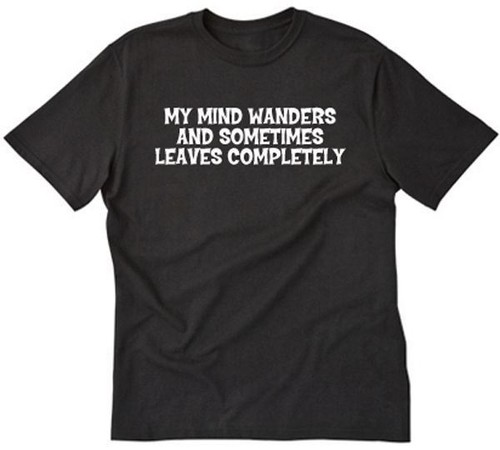 Maglietta mind wanders and - mind,