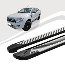 Pedane Adatte Per Ford Ranger Modello 2012 Fino Al 2016 LINE Argento Con ABE