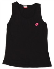 LOTTO canotta donna top UK 10 piccola cotone nero DM17