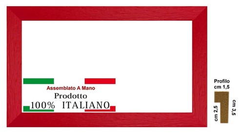 Cornice legno rossa a - in,