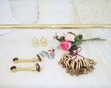 coppia bastoni tenda vintage ottone massiccio e accessori, una staffa da saldare