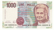 1000 LIRE MONTESSORI  PRIMA