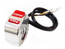 SD13-0150 INTERRUTTORE A MANUBRIO universale ON-OFF IN ALLUMINIO CNC silver